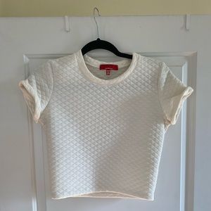 Cream Short Sleeve Crop Top